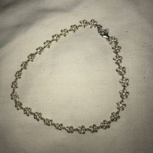 Silver flower anklet